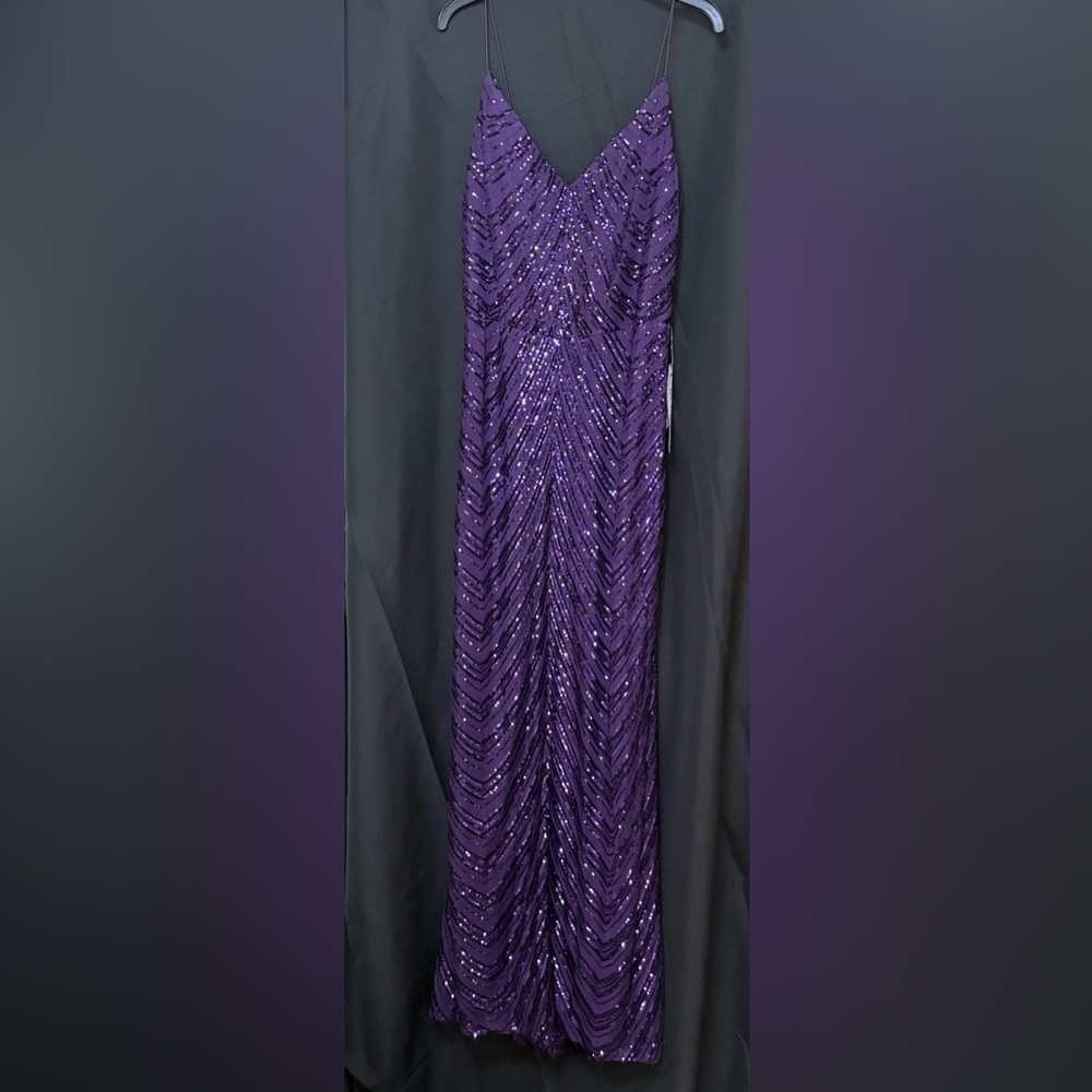 Purple Sequin Evening Gown